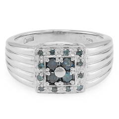 Fancy-Diamant-Silberring