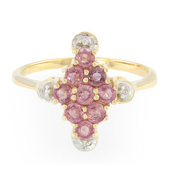 Nicht erhitzter Padparadscha-Saphir-Goldring (AMAYANI)