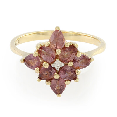 Nicht erhitzter Padparadscha-Saphir-Goldring (AMAYANI)