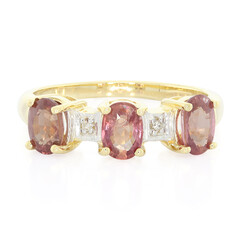 Nicht erhitzter Padparadscha-Saphir-Goldring (AMAYANI)