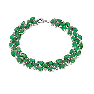 Sambia-Smaragd-Silberarmband