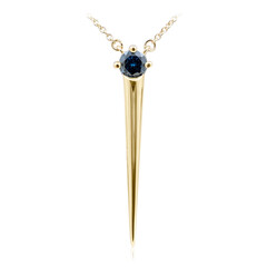 Blauer SI2 Brillant-Goldhalskette (de Melo)