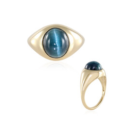 Indigolith-Katzenauge-Goldring (AMAYANI)