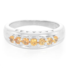 Oranger Saphir-Silberring
