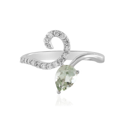 Grüner Amethyst-Silberring