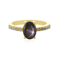 Schwarzer Stern-Saphir-Silberring