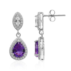 Sambia-Amethyst-Silberohrringe