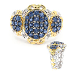 Blauer Saphir-Silberring (Gems en Vogue)