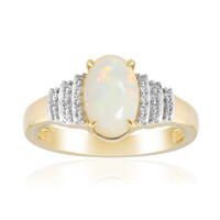 Brasilianischer Weißer Opal-Goldring