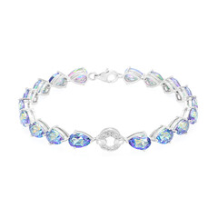 Blauer Mystik-Topas-Silberarmband