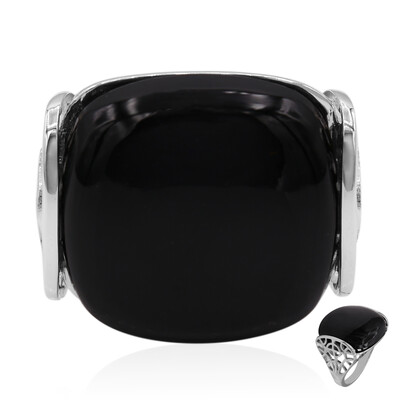 Schwarzer Onyx-Silberring