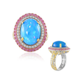 Äthiopischer Blauer Opal-Silberring (Gems en Vogue)