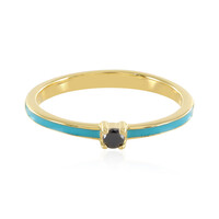 Schwarzer Brillant-Silberring
