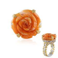 Orange Stachelauster-Silberring (Gems en Vogue)