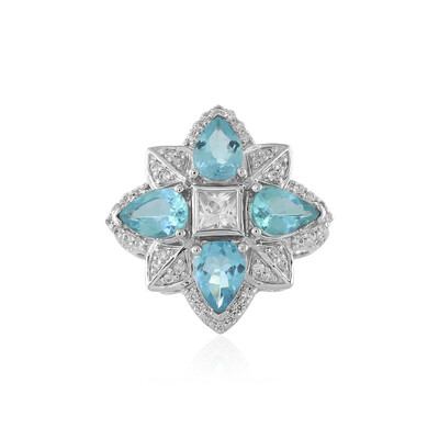 Blauer Apatit-Silberring