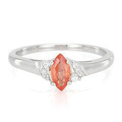 Padparadscha-Saphir-Silberring