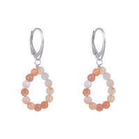 Roter Botswana-Achat-Silberohrringe