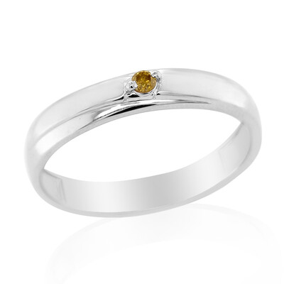 Gelber I3 Diamant-Silberring