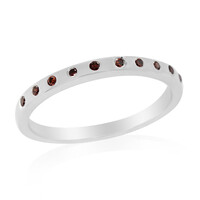 Roter I3 Diamant-Silberring