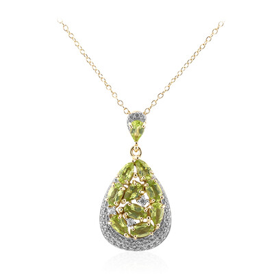 Burmesischer Peridot-Silberhalskette