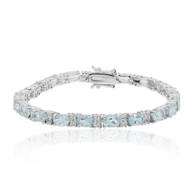 Himmelblauer Topas-Silberarmband