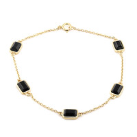 Schwarzer Onyx-Silberarmband