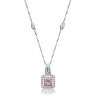 Pinkfarbener I1 Diamant-Goldhalskette (CIRARI)