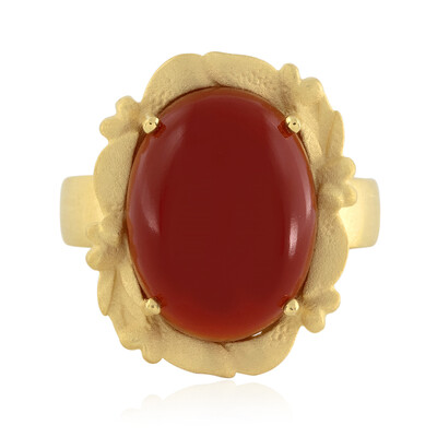 Roter Onyx-Silberring