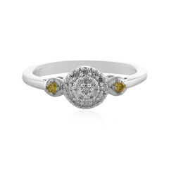 Gelber I2 Diamant-Silberring