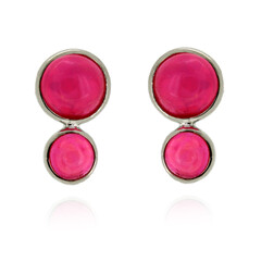 Äthiopischer Pinkfarbener Opal-Silberohrringe