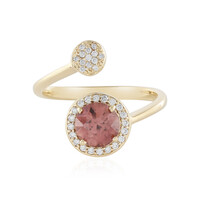 Pinkfarbener Zirkon-Goldring (AMAYANI)