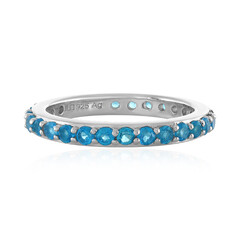 Neonblauer Apatit-Silberring