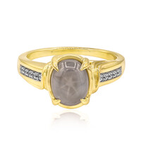 Silberner Stern-Saphir-Goldring