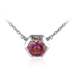 Abendroter Mystik-Topas-Silbercollier
