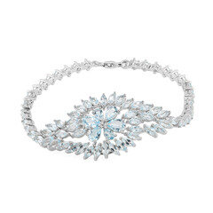 Himmelblauer Topas-Silberarmband