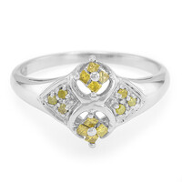Fancy-Diamant-Silberring