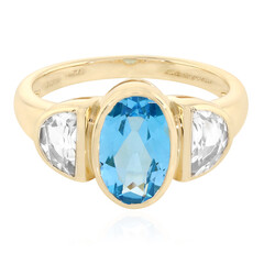 Schweizblauer Topas-Goldring (La Revelle)