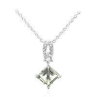 Grüner Amethyst-Silberhalskette