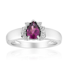 Magenta-Granat-Silberring