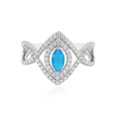 Äthiopischer Blauer Opal-Silberring