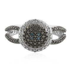 Blauer I Diamant-Silberring