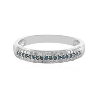 Blauer I4 Diamant-Silberring
