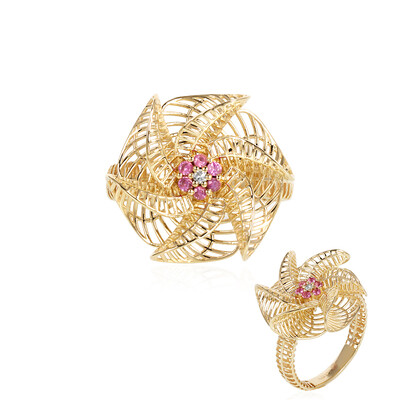 Pinkfarbener Saphir-Goldring (Ornaments by de Melo)