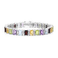 Edelstein-Silberarmband