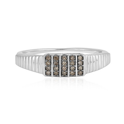 I2 Schokoladen-Diamant-Herren-Silberring