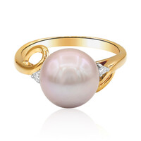 Pinkfarbene Ming-Perlen-Goldring (TPC)