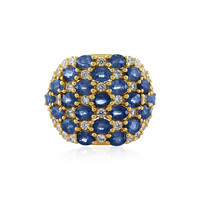 Blauer Saphir-Silberring