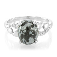 Schneeflocken-Obsidian-Silberring