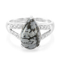 Schneeflocken-Obsidian-Silberring