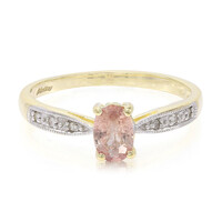 Nicht erhitzter Padparadscha-Saphir-Goldring
